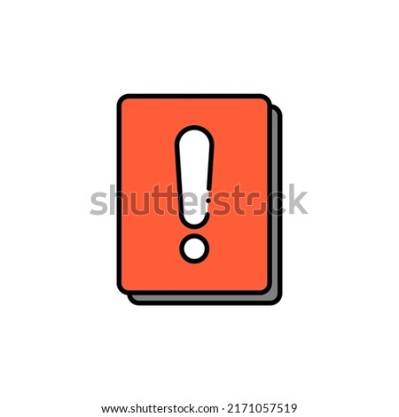 Exclamation point book icon. Line, glyph and filled outline colorful version, Interesting facts book outline and filled vector sign. Symbol, logo illustration. Different style icons set.