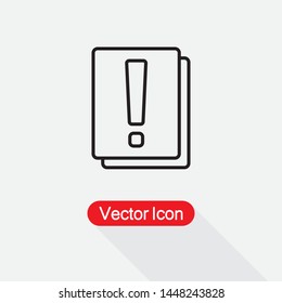 Exclamation Point Book Icon Vector Illustration Eps10