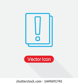 Exclamation Point Book Icon Vector Illustration Eps10