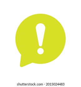 punto de exclamación con vector de icono de chat de burbuja