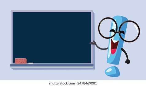 
Exclamation Point Character Teaching Grammar Vector Cartoon. Educational conceptual image of a grammar sign 
