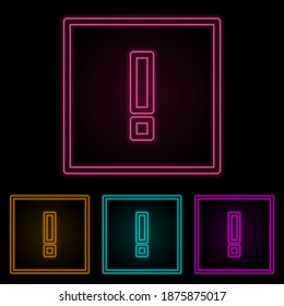 Ausrufezeichen Farbe Neon Set. Einfache dünne Linie, Umrissvektor von Web-Icons für i und ux, Website oder mobile Anwendung