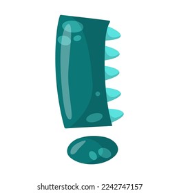 Exclamation point in dinosaur font vector illustration. Cute cartoon drawing of English letter and number in dino style for kindergarten or school children. Education concept