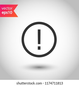 Exclamation point icon. EPS 10 vector flat sign.