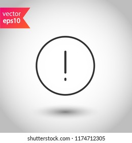 Exclamation point icon. EPS 10 vector flat sign.