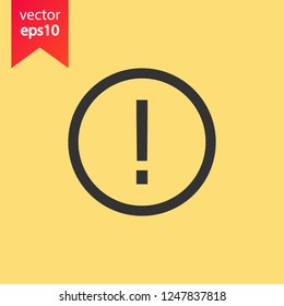 Exclamation point icon. EPS 10 vector flat sign. Exclamation point Symbol