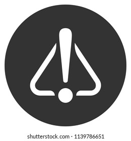 Exclamation point icon. Gray background. Vector flat sign.