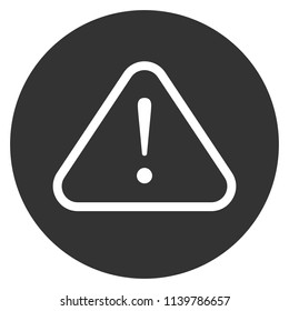 Exclamation point icon. Gray background. Vector flat sign.