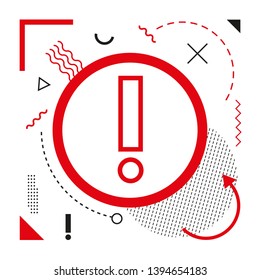 Exclamation point icon on modern background	

