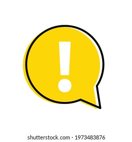 exclamation point icon.   exclamation point symbol. Chat symbol with the exclamation point. Vector icon for website design, app. 
