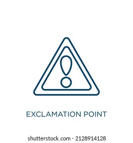 exclamation point icon. Thin linear exclamation point outline icon isolated on white background. Line vector exclamation point sign, symbol for web and mobile