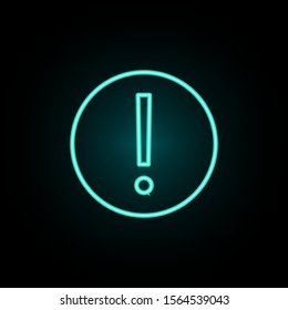 Exclamation point neon icon. Simple thin line, outline vector of web icons for ui and ux, website or mobile application