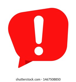 
Exclamation point On the box of red words Showing shock Popup event notification on electronic devices.