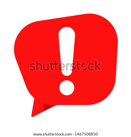 
Exclamation point On the box of red words Showing shock Popup event notification on electronic devices.
