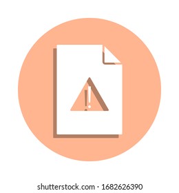 Punto de exclamación en el icono de la insignia del documento. Glifo simple, vector plano de archivos e iconos de documentos para ui y ux, sitio web o aplicación móvil
