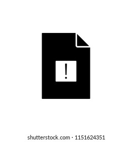 Exclamation point on document icon. Element of document icon. Premium quality graphic design icon. Signs and symbols collection icon for websites, web design, mobile app