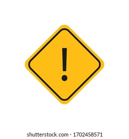 Punto de exclamación en el signo amarillo de la carretera. Símbolo vectorial aislado