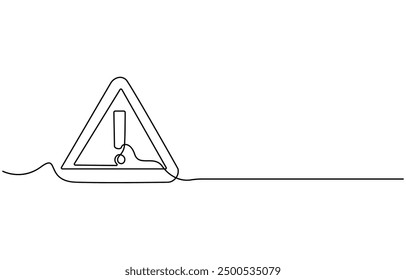 Exclamation point. One line continuous exclamation point. Line art, Continuous one line drawing of Exclamation mark vector illustration