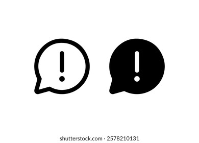 Exclamation Point in Speech Bubble Icons vector