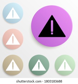 exclamation point in a triangle badge color set. Simple glyph, flat vector of web icons for ui and ux, website or mobile application