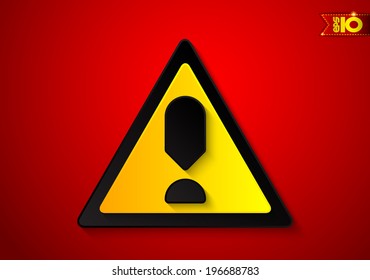The exclamation point in a yellow triangle