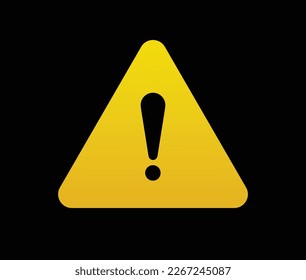 Exclamation point in yellow triangle. Hazard warning and web caution with utmost attention to vector situation and incident