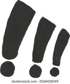 Exclamation and question mark hand drawn watercolour illustration