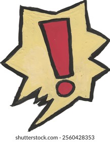Exclamation and question mark hand drawn watercolour illustration