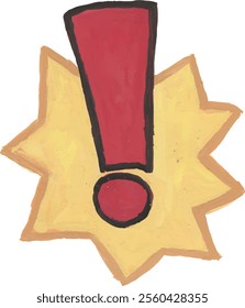 Exclamation and question mark hand drawn watercolour illustration