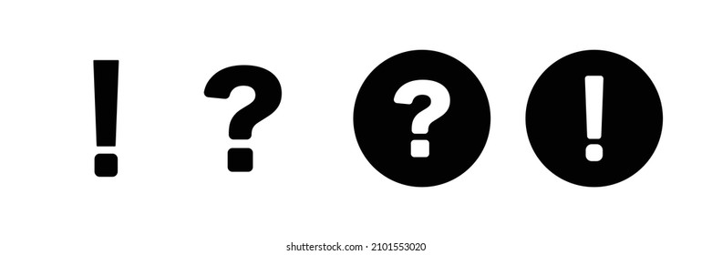 Exclamation and question mark icon set. Vectors.