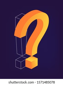 Exclamation and Question Mark isometric style. Online Support center. Ask Questions and receive Answers. Online Support center. Why and Yes Concept. Flat Vector Illustration