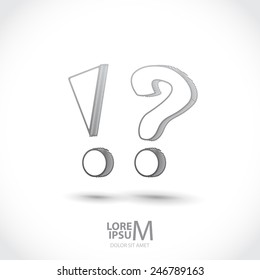 Exclamation and question mark symbols, illustration