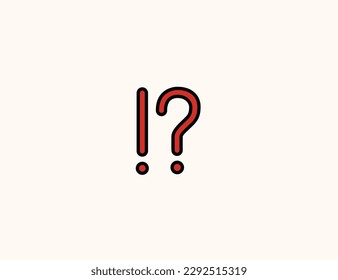 Exclamation Question Mark vector icon. Isolated Exclamation Question Mark symbol flat illustration - Vector