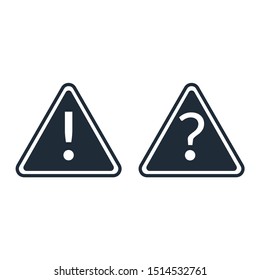 Exclamation and question mark . Vector icons on a white background.
