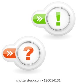 Exclamation and question vector buttons.
