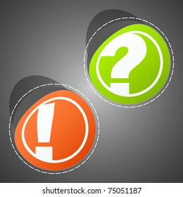 Exclamation and question vector elements. Vector illustration (eps10).