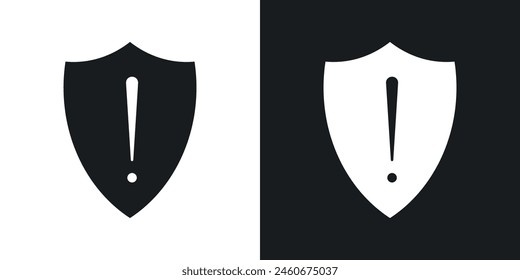 Exclamation Shield Icon Set. High-Risk Security Vector Symbol.