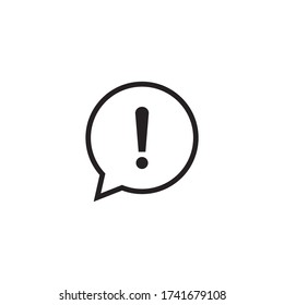 Exclamation sign. Caution, warning icon symbol in bubble vector