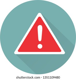 
Exclamation sign, danger sign in a flat design. Vector illustration.