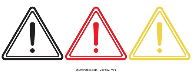 Exclamation sign, Danger Warning, Isolated, Caution icon Warning symbol, 