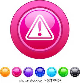 Exclamation sign glossy circle web buttons.