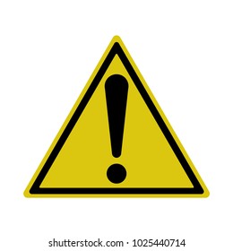 Exclamation sign, Hazard Warning, Isolated, Caution icon Warning symbol, yellow and black