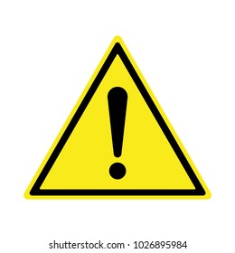 Exclamation sign, Hazard Warning, Isolated, Caution icon Warning symbol, yellow and black