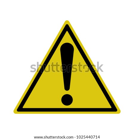 Exclamation sign, Hazard Warning, Isolated, Caution icon Warning symbol, yellow and black