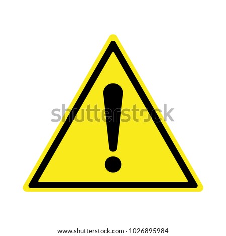 Exclamation sign, Hazard Warning, Isolated, Caution icon Warning symbol, yellow and black