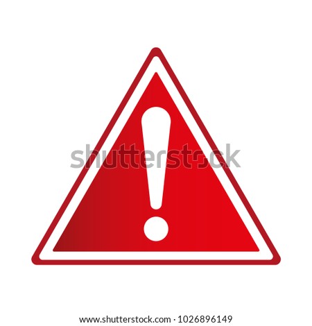 Exclamation sign, Hazard Warning, Isolated, Caution icon Warning symbol, red and white