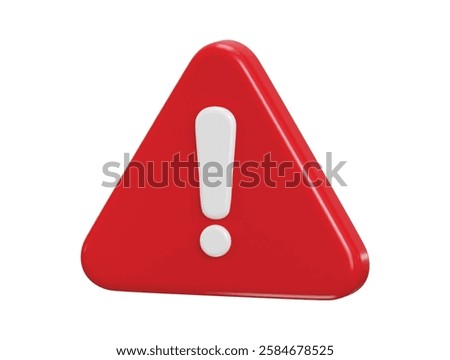exclamation sign icon 3d render concept of warning or danger risk message alert problem icon vector illustration