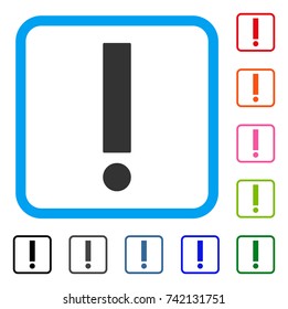 Exclamation Sign icon. Flat gray iconic symbol in a light blue rounded square. Black, gray, green, blue, red, orange color additional versions of Exclamation Sign vector.