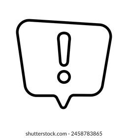 Exclamation sign icon, important mark, attention sign, warning speech bubble color editable