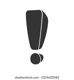 Exclamation Sign Icon Silhouette Illustration. Warning Vector Graphic Pictogram Symbol Clip Art. Doodle Sketch Black Sign.